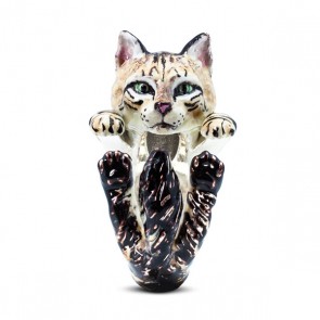 Cat Fever Sterling Silver & Enamel Norvegese Hug Ring Size 7