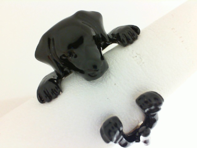 Dog Fever: Sterling Silver And Enamel Ring Size 8
Name: Black Labrador Retriever Hug