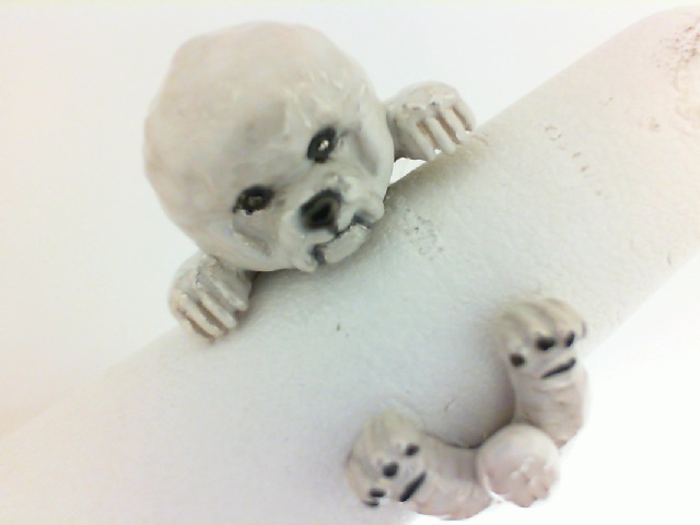Dog Fever: Sterling Silver And Enamel Ring Size 7
Name: Bichon Frise Hug