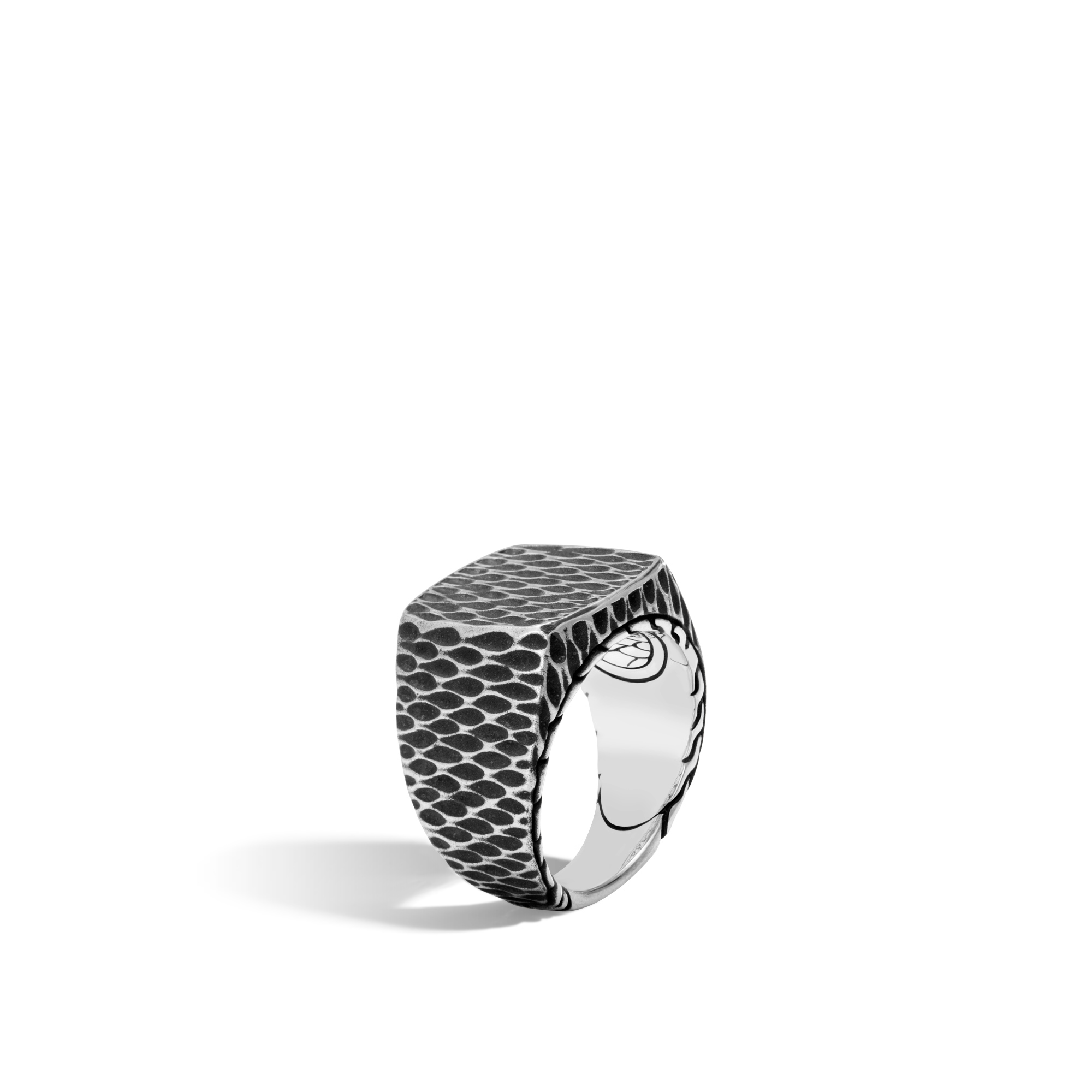 John Hardy: Sterling Silver Black Oxidation Naga Signet Ring Size 10