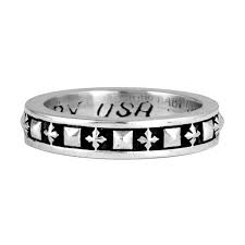 King Baby: Sterling Silver  Stackable Studded  Cross Ring Size 10-- NO SIZING