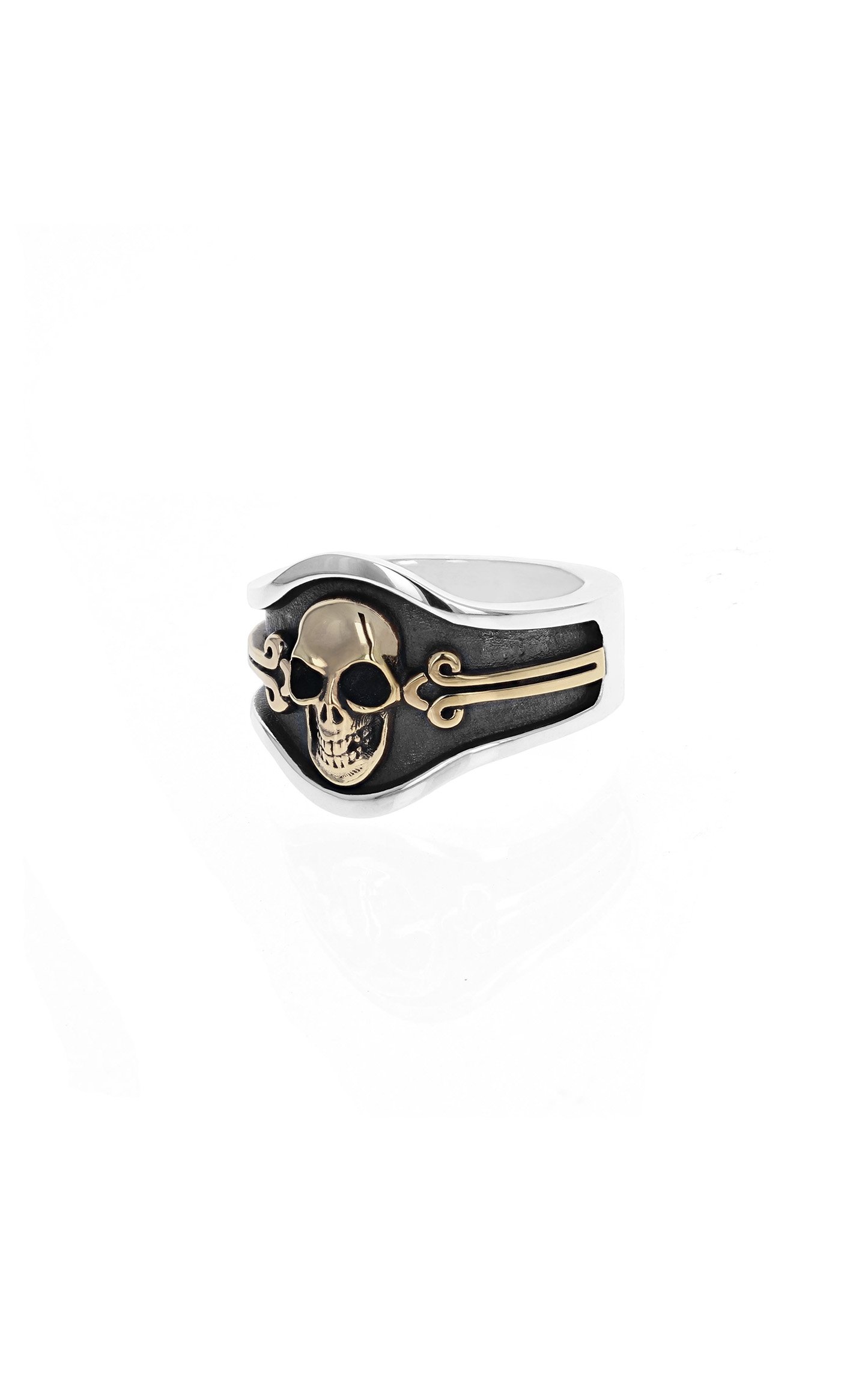 King Baby: Sterling Silver Skull Cigar Band Size 12