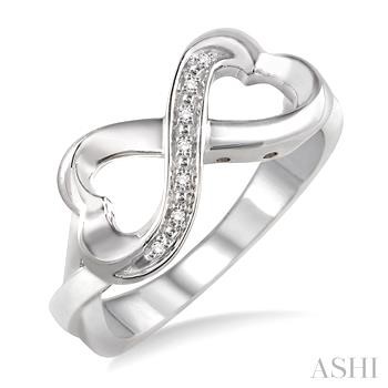 Sterling Silver Diamond 0.03 Ct Infinity Ring