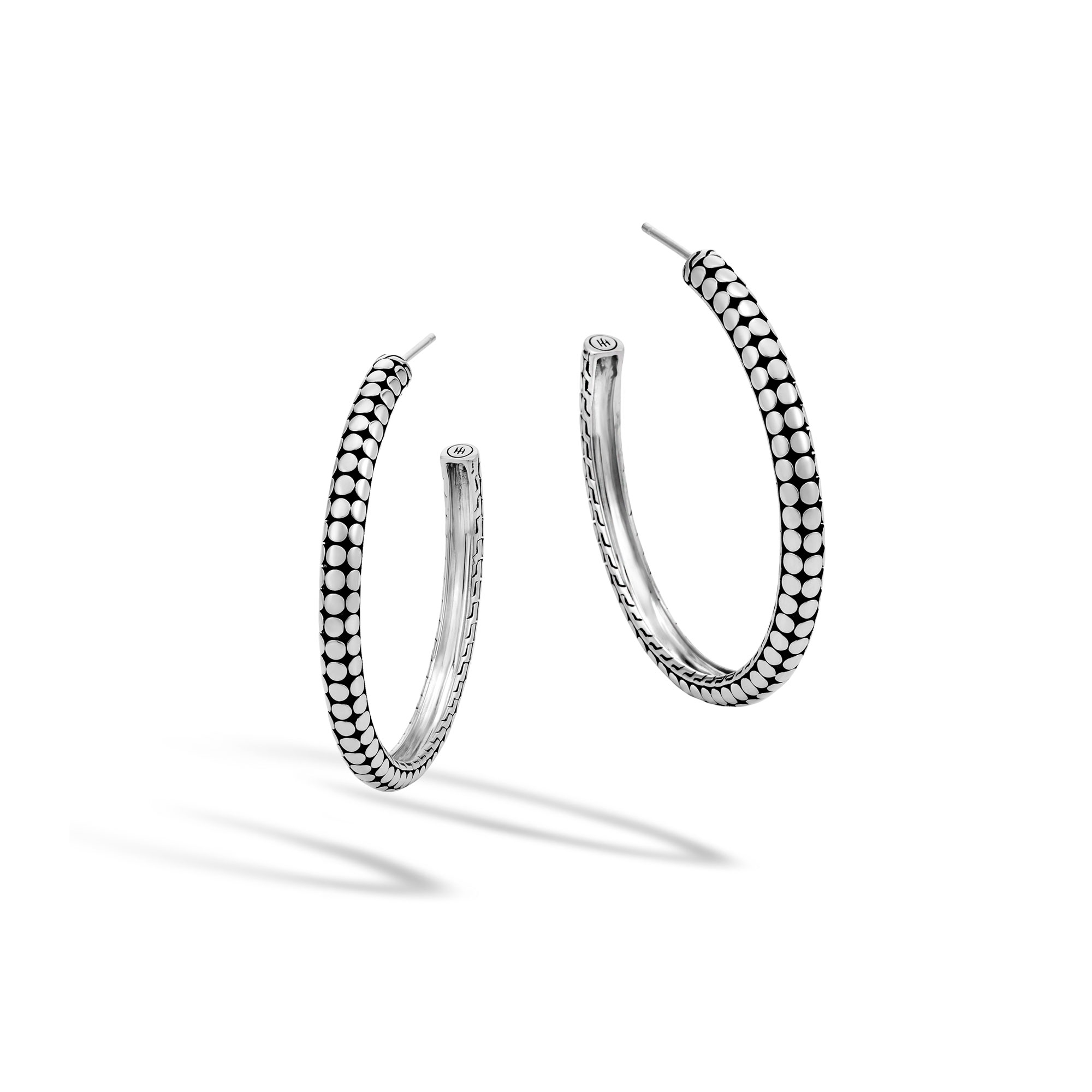 John Hardy: Sterling Silver Dot Small Hoop Earrings