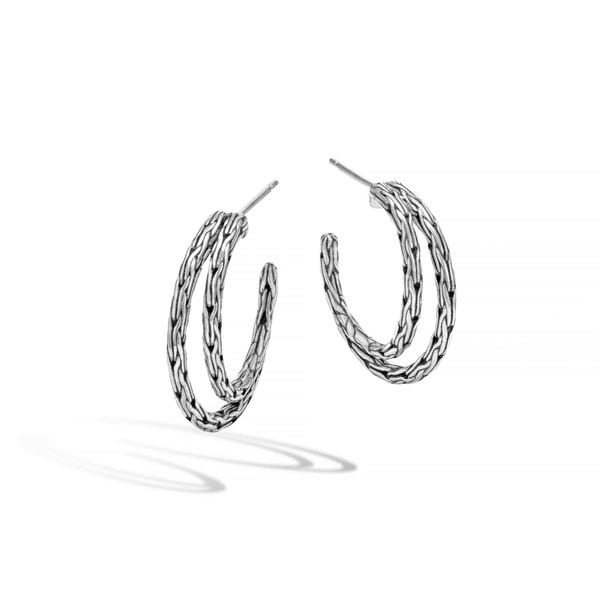 John Hardy: Sterling Silver  Classic Chain Small Hoop Earrings
