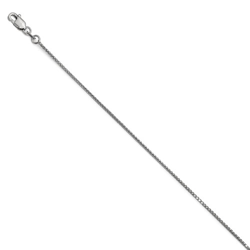 14 Karat White Gold Wheat Chain Anklet 
Length: 9