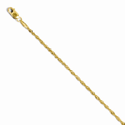 Yellow 14 Karat Singapore  10 inch  Anklet