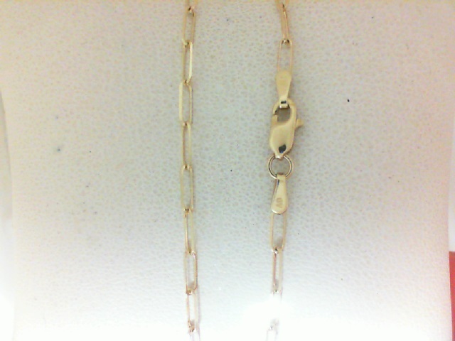 Yellow Gold 14 Karat paperclip 10 inch  Anklet