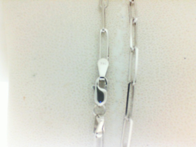 white Gold 14 Karat paperclip 10 inch  Anklet