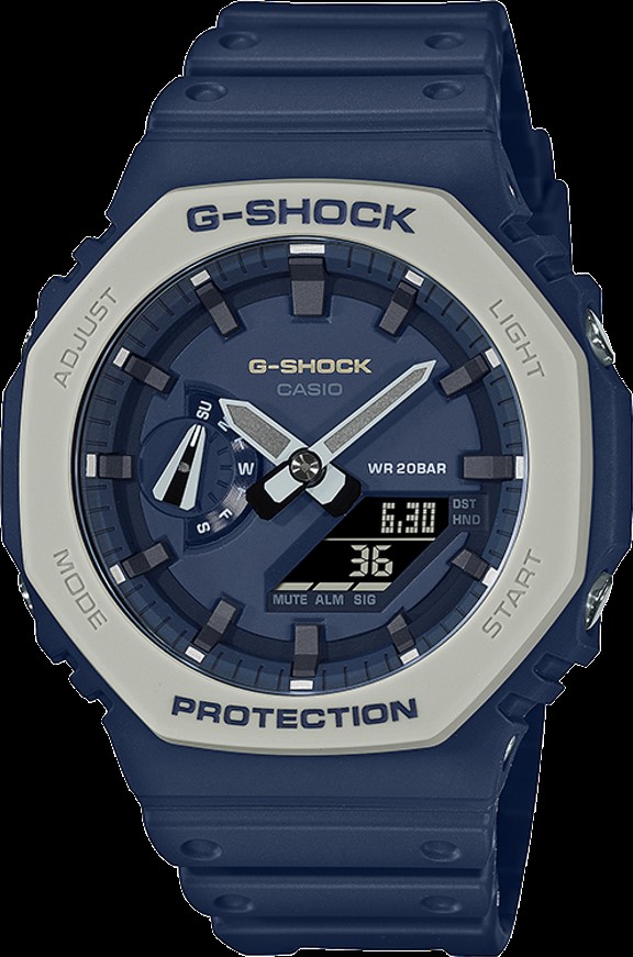 Casio G-Shock Analog-Digital Layered Bezel Earth Tone Series Navy Blue Watch (GA2110ET-2A)