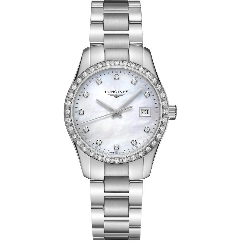 Longines Conquest Classic 34mm Quartz With Diamond Bezel And Dial(L23860876)