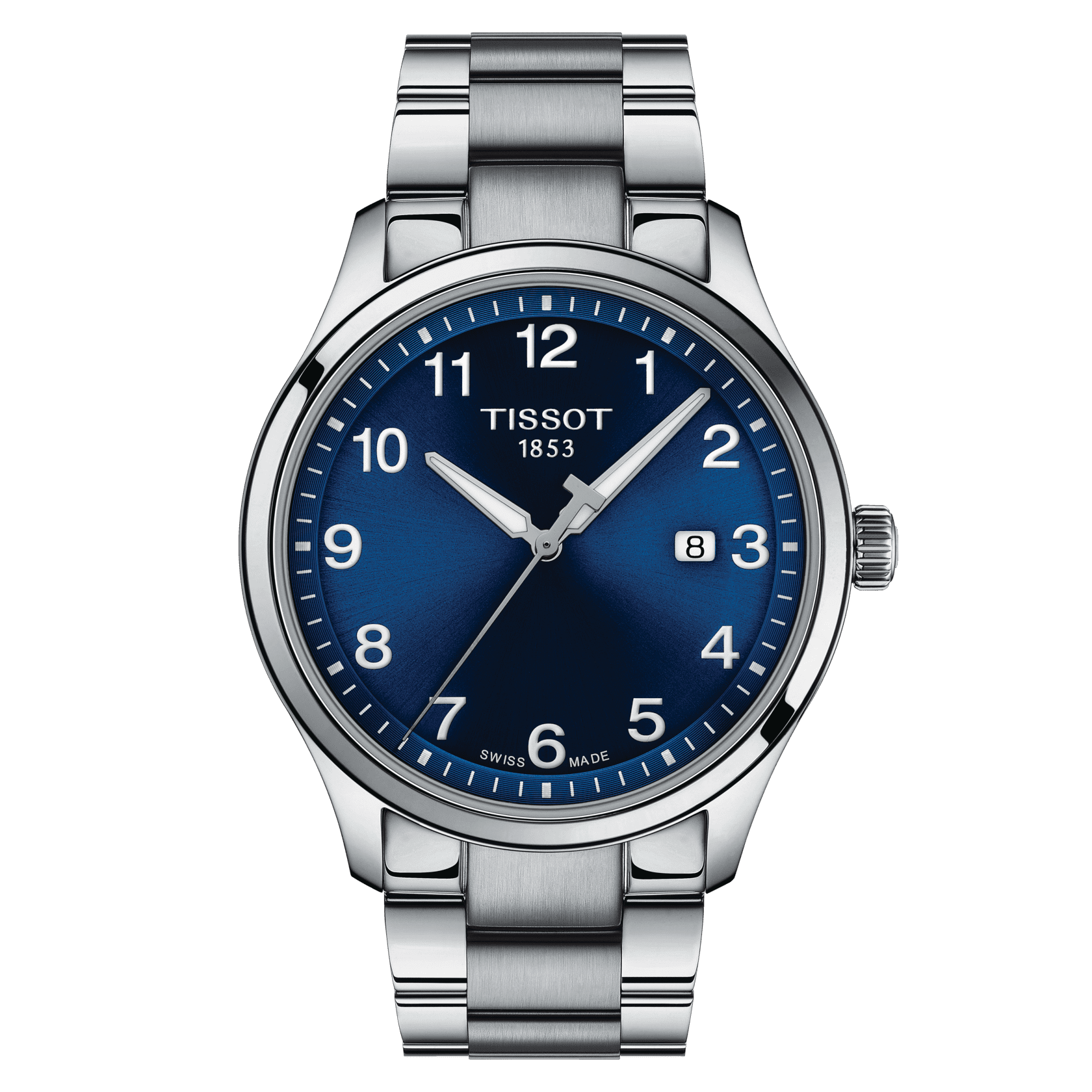 TISSOT GENT XL CLASSIC QUARTZ (T116.410.11.047.00)
Case 42mm/316L stainless steel case
Crystal Scratch-resistant sapphire crystal
Movement Swiss quartz/ETA F06.115
Functions EOL (battery end-of-life indicator)
Dial Blue with arabic and indexes
Strap
